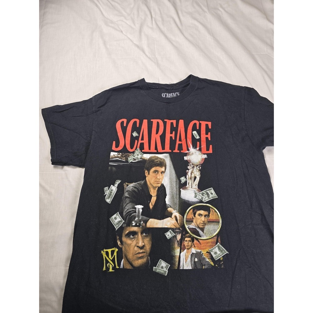 Scarface‎ Shirt Mens Large Black Tony Montana Money Hybrid Graphic Movie Tee